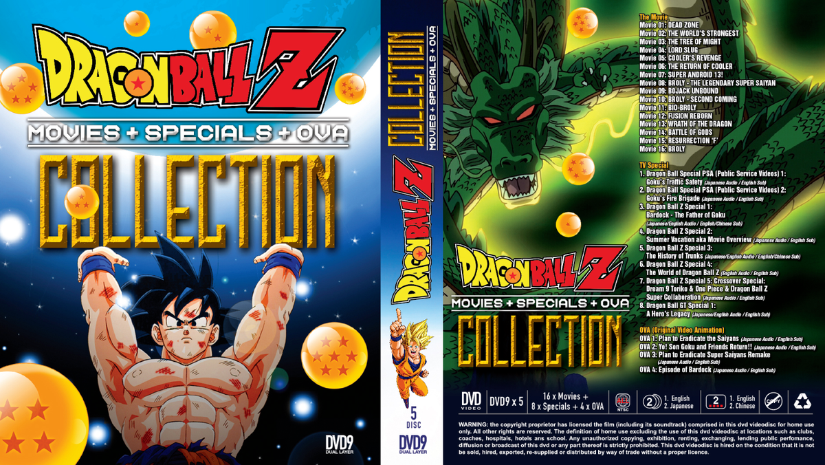 Dragon Ball Z Movie Collection 16 Movie + 8 TV Specials+ 4OVA DVD