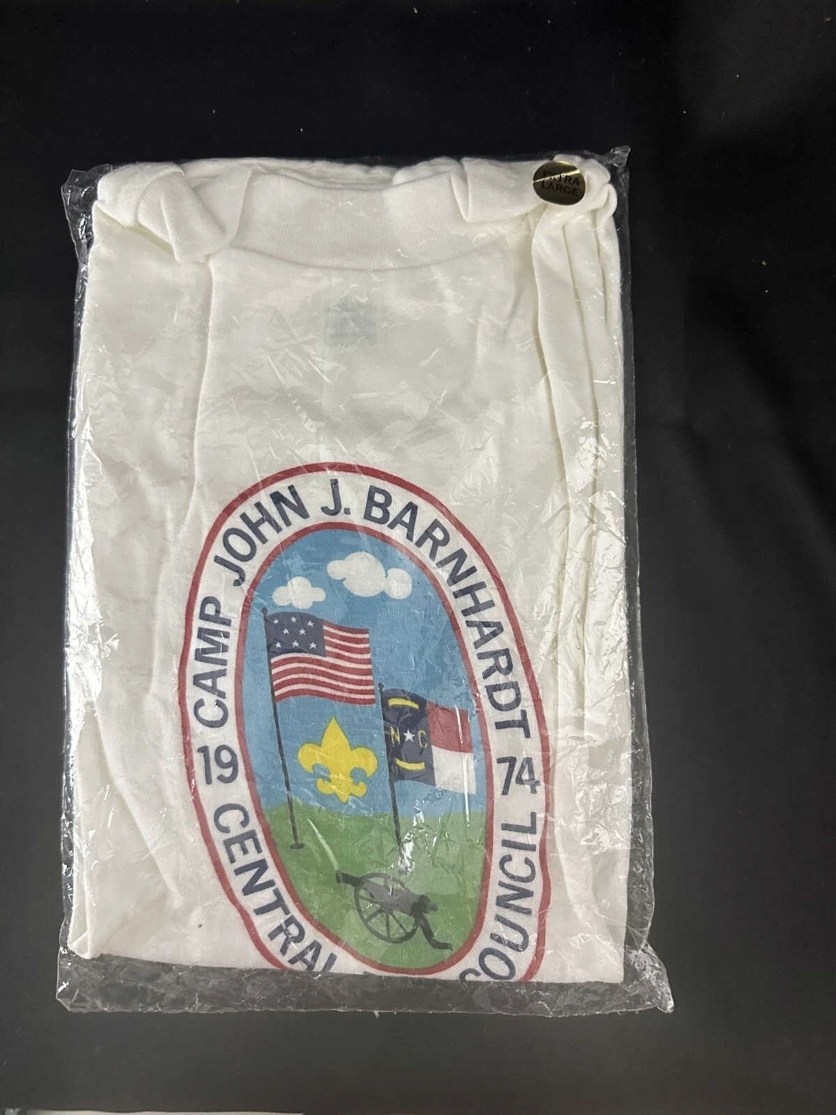 Vintage Central NC Camp John J. Barnhardt 1974 T-Shirt Extra Large 100% Cotton