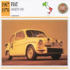 1967-1970 FIAT ABARTH 1000 Racing Classic Car Photo/Info Maxi Card