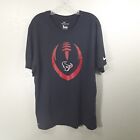 Houston Texans Nike Tee Shirt Men's Xl Navy Blue Red Short Sleeve Crew Neck Nfl