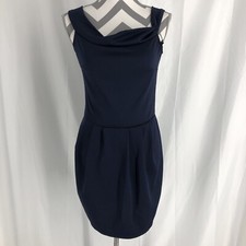 Sakutane Women's Sleeveless Seamed Bodycon Dress in Navy Size Medium