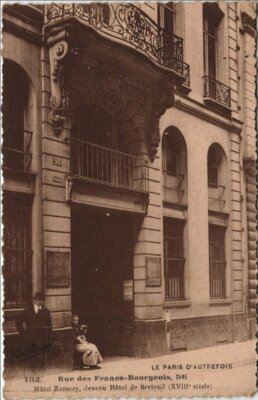 Old postcard Paris 3rd 56, Rue des Francs-Bourgeois hotel Romery (926101)