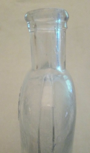 Antike "Garantie Flachmann" Klarglasflasche mit gebänderten Seiten - 8 Unzen - Bild 5 von 9