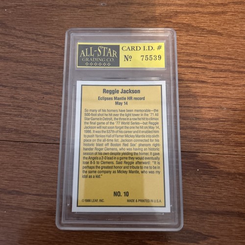 REGGIE JACKSON ALL STAR GENUINE AUTHENTIC GEM MNT 10 TRADING CARD RARE - Picture 2 of 2