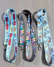 New Lot 10pcs cartoon cat mix Lanyard Mobile Phone ID Card KeyChain Holder
