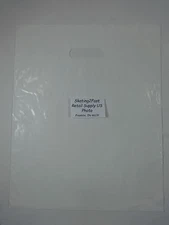 500 Qty. 12" x 15" White Glossy Low Density Merchandise Bag Retail Shopping Bags