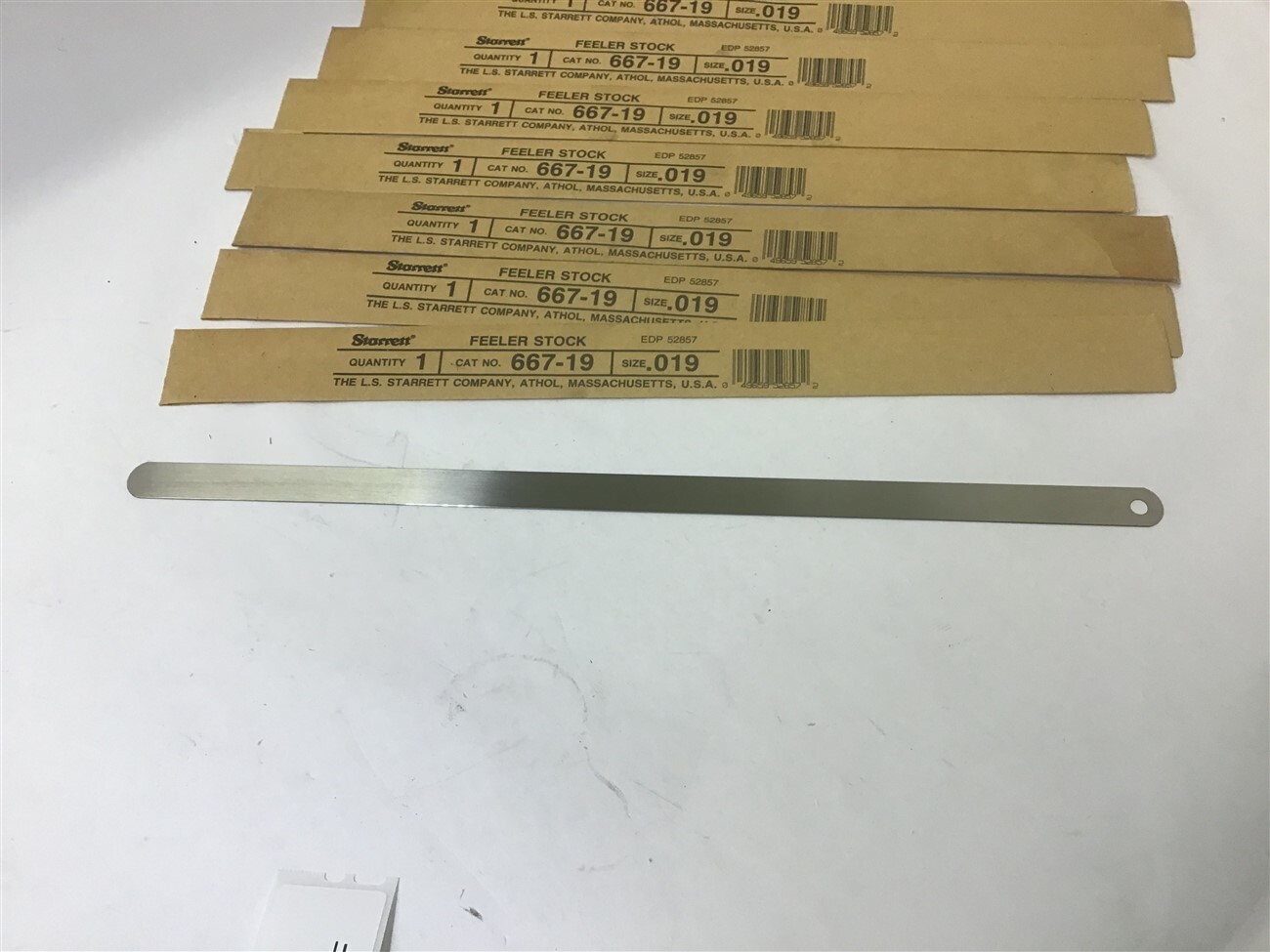 Starrett 667 19 Feeler Stock 0 019 Size 9 Pcs Ebay
