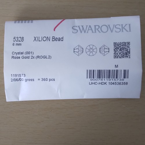 SWAROVSKI® ELEMENTS 6MM ROSE GOLD 5328 BICONE CRYSTALS x 335 - Picture 2 of 3