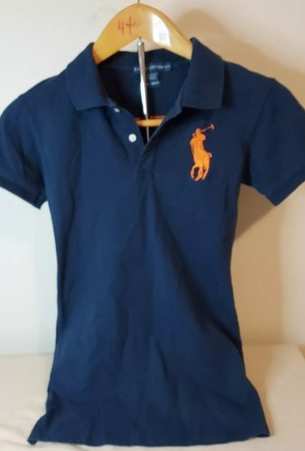 KIDS POLO RALPH LAUREN Mini Dress Navy Size XL Orange Pony & 3 Back & Sleeve