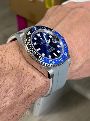 Orologi Rolex Cinturino Gomma Rolex Gmt 20mm Dial Color GRAY/WHITE