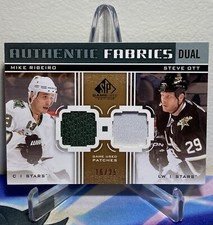 2011-12 UD SP GAME USED MIKE RIBEIRO STEVE OTT #AF2-RO FABRICS DUAL PATCH 16/25