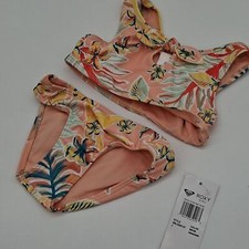 Roxy Bikini Set Girls 2 Friendly Story Crop Top Bikini Set 2T