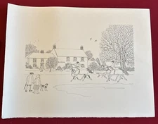 Naïve art - Vincent Haddelsey: Amazing line drawing lithograph 