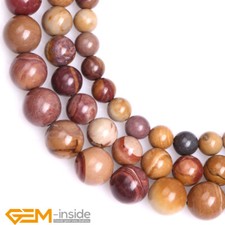 Natural Yellow Sunset Mookite Jasper Gemstone Round Beads For Jewelry Making 15"