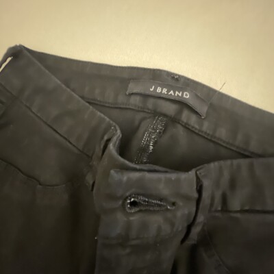 J Brand Anja Clean Cuffed Cropped Pants Size 25 Luxe Sateen
