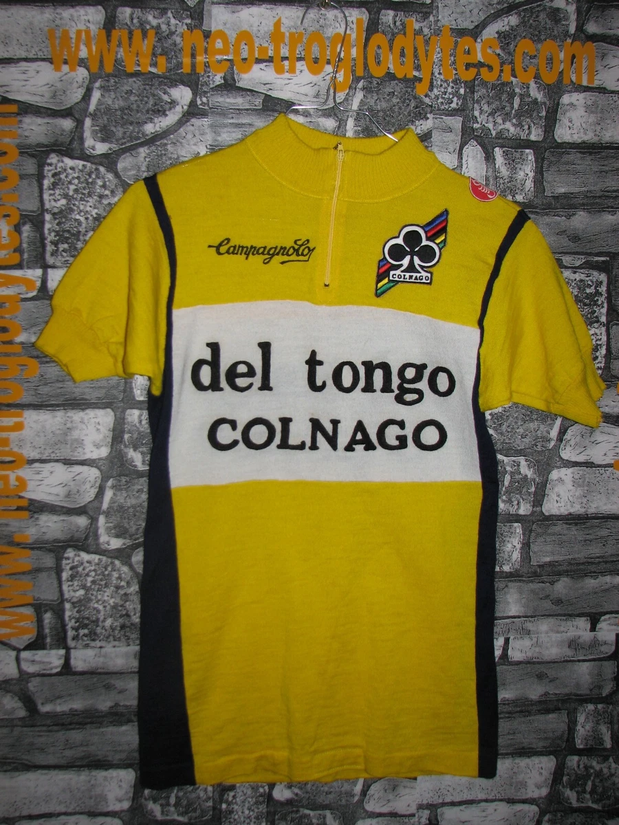 Maillot Cycliste Vintage Colnago Castelli – 80% Laine – Années 70 – Taille S