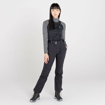 Damen DARE2B Effused II Schwarz Stretch Ski Hose 8 - 20 Reg Bein
