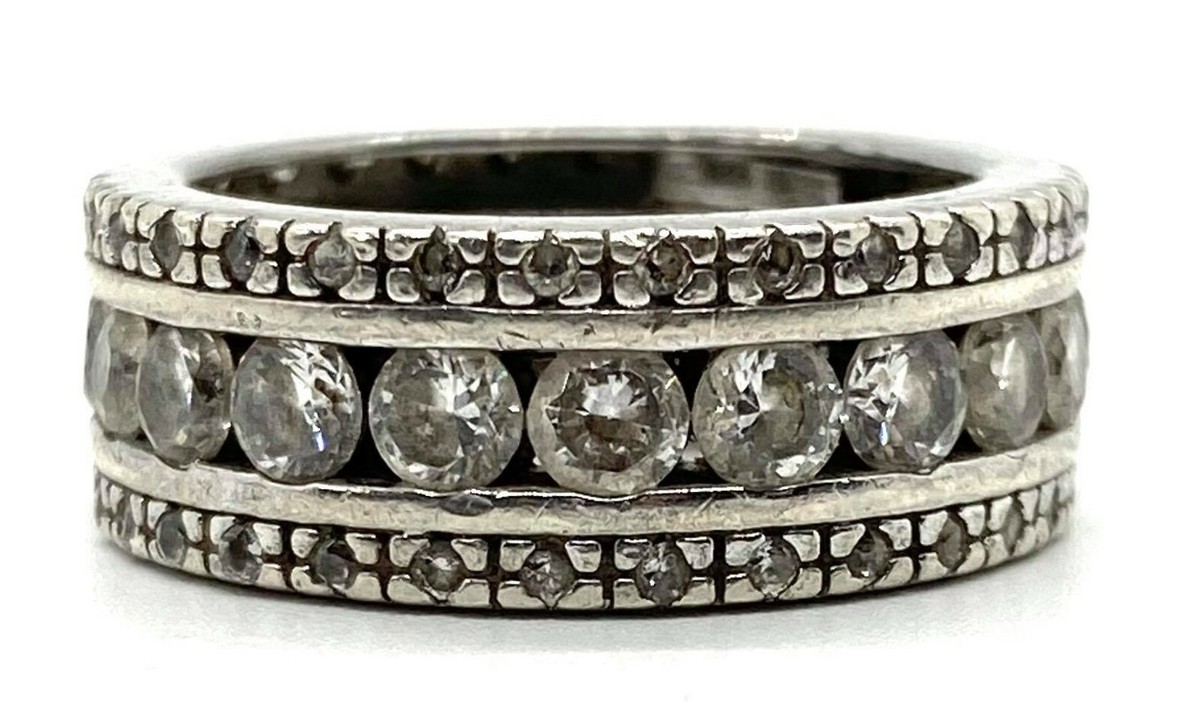 Men's Sterling Silver Statement Ring Vintage Unpolished Size 7 View 2
