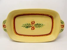 Siena by Gail Pittman 16" Rectangular Baker Red & Yellow Bands Squiggles
