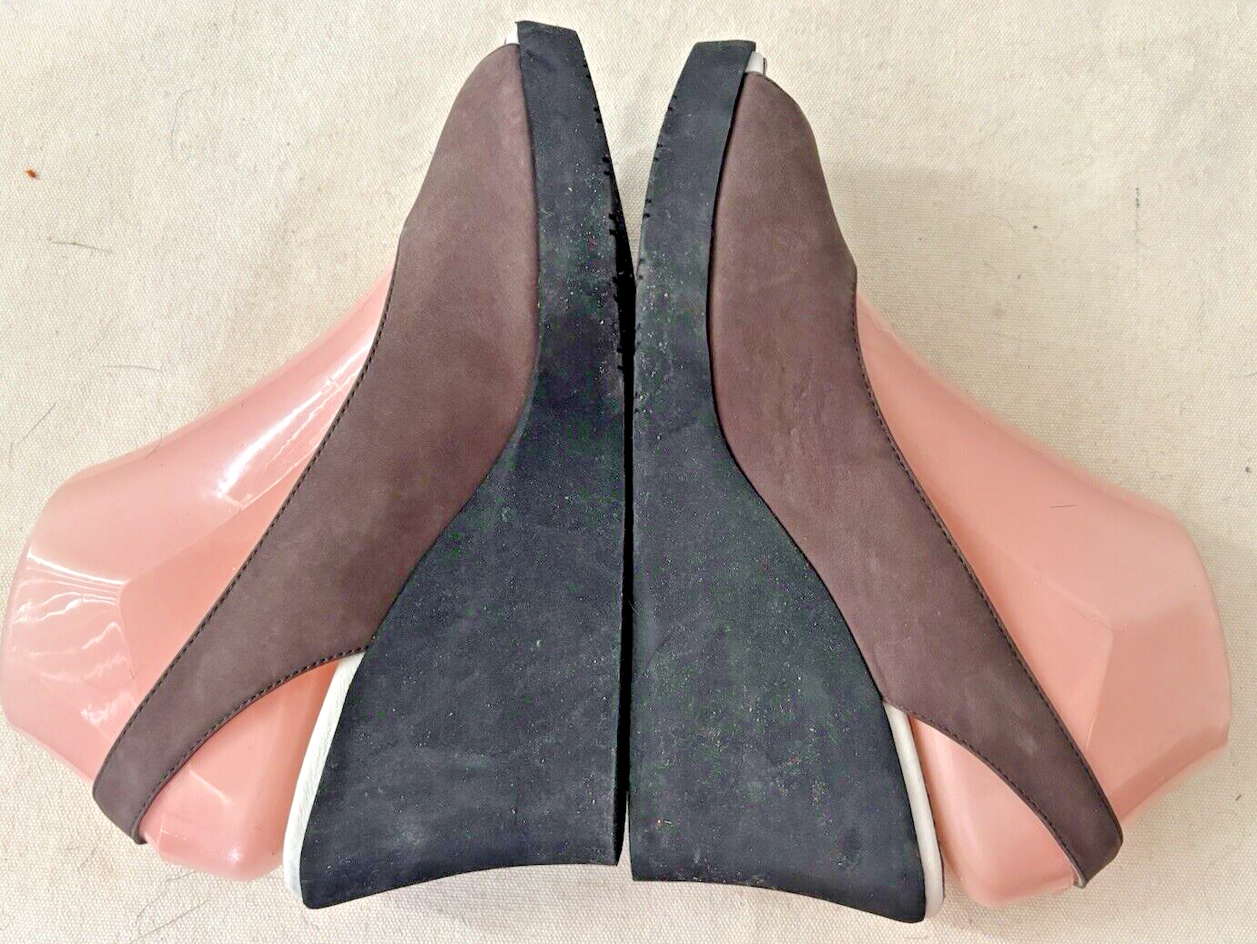 APL Andre Assous sandali con zeppa scamosciati marroni scarpe donna tg 8M Jori 2 come nuovi!