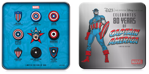 Marvel CAPTAIN AMERICA D23 Disney Pin Set Limited Edition of 800 Shield SOLD OUT - Picture 10 of 10
