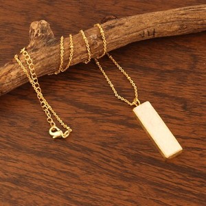 Authentic Creative White Sugar Druzy Texture Look Gold Plated Ball Chain Pendant Necklace