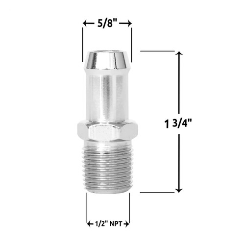 Spectre Accessories Triple Chrome Plated Universal Heater Hose Fitting 5953 - Picture 2 of 4