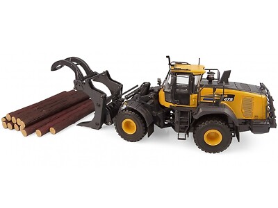 KOMATSU WA475-10 WHEEL LOADER YELLOW W/LOG GRAPPLE 1/50 UNIVERSAL