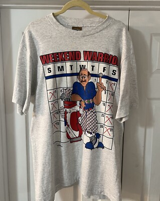 Vintage Nutmeg Mills Golf  Weekend Warrior  T-Shirt Size Large