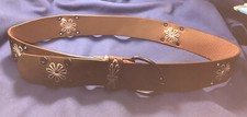 1970s VintLooking Embroidered Daisy Leather Belt I Think It  s A Girls Belt 13