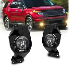 Pair For 11-15 Ford Explorer Bumper Fog Lights Driving Lamp Clear Lens L+R