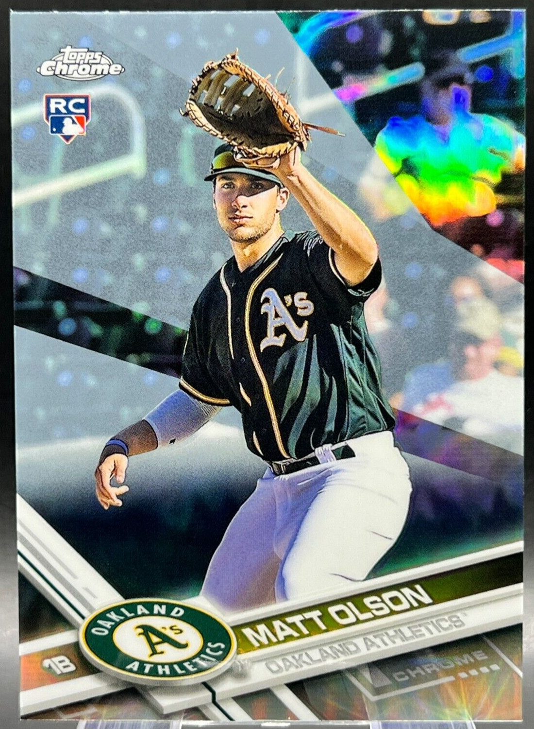 2017 Topps Chrome Matt Olson Rookie Card NM+ Oakland Athletics Refractor RC #98
