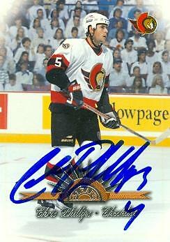 Chris Phillips autographed Hockey Card (Ottawa Senators) 1997 Leaf #198