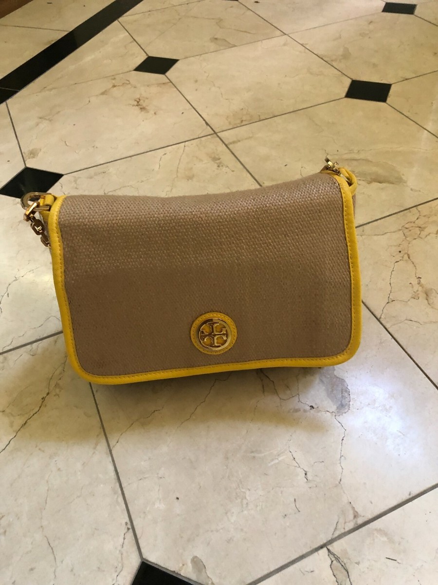 Tory Burch Yellow Leather Bamboo Mini Shoulder Bag Chain Women 13