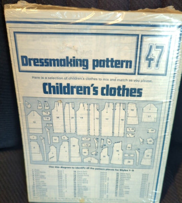 Dressmaking Pattern #47 Childrens Clothes Patterns Diy Homemade Clothes NEW