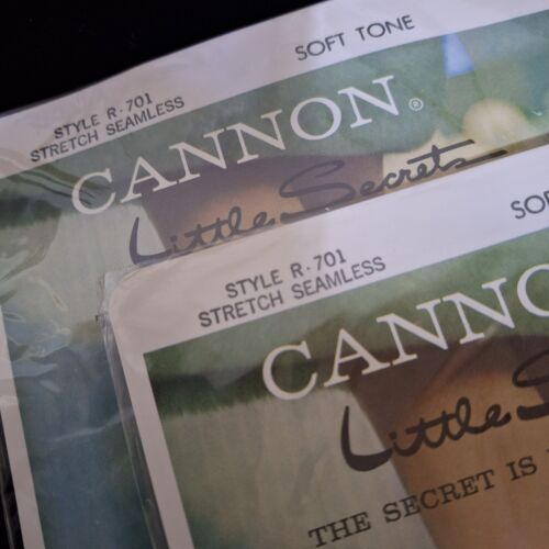 VTG Cannon Little Secrets 2 Pair Stretch Seamless Stockings Thigh High 8.5-11 - Picture 2 of 10