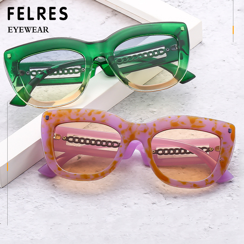 Cat Eye Sunglasses For Men Women Outdoor Driving Thick Frame Retro Glasses UV400-image