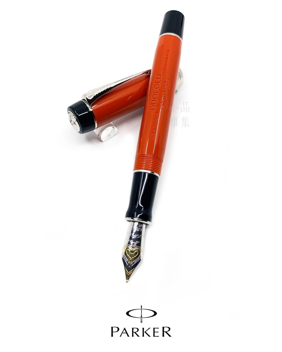 Parker Duofold Centennial Size Coral Red 18K nib Fountain Pen | eBay