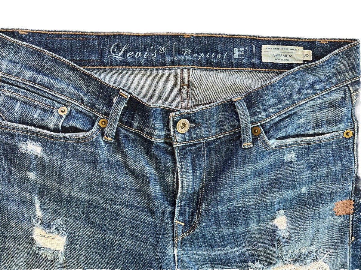 Levi's 501 Women's Blue Jeans Sz 30 USA Sashiko Boro Ripped