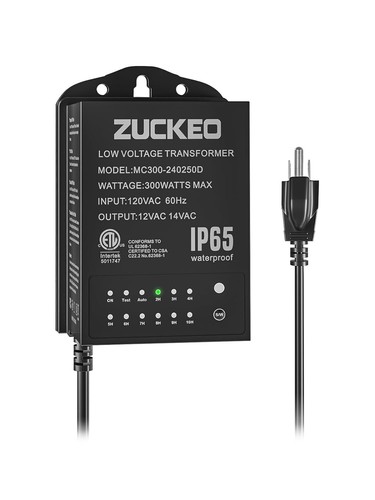 ZUCKEO 300W Low Voltage Landscape Transformer with Timer & Light Sensor, Outdoor - Picture 4 of 9