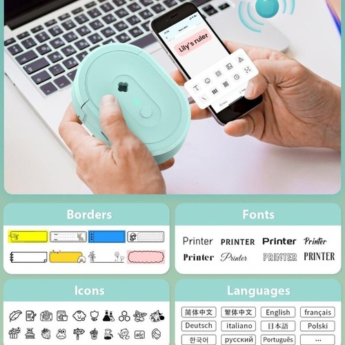 Wireless Thermals Label Maker Label Printer For School Kitchen Office Easy Carry - Picture 6 of 8