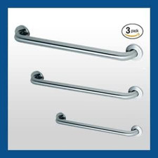 ADA Compliant Grab Bar Bundle - 1.5" Diameter - 18", 36", 42" - 3 Pack