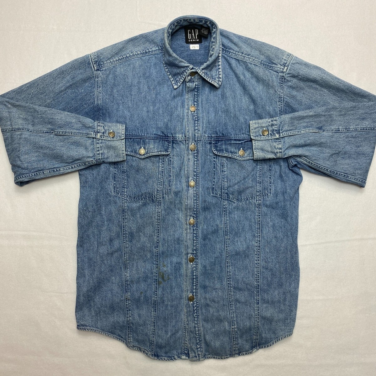 Vintage GAP Denim Shirt Women's S Blue Cotton Button Up 90s