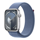 Apple Watch Series 9 GPS 45mm Silver Case w Winter Blue Sport Loop MR9F3LW/A