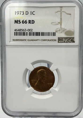 ✅ 1973 D Lincoln Memorial Cent NGC MS 66 RD Scales Label ✅