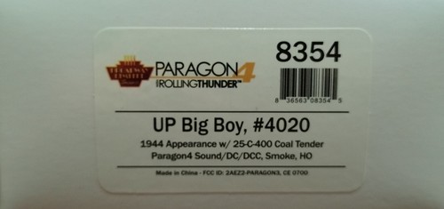 Union Pacific Big Boy Coal Tender #4020 Metal DCC sound w/smoke Broadway P4 HO - Picture 3 of 24