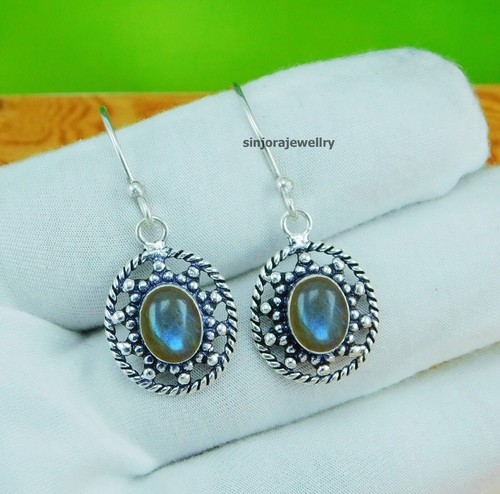 Boucles D'oreilles Pendantes Faites Main – Argent 925 Et œil-de-tigre
