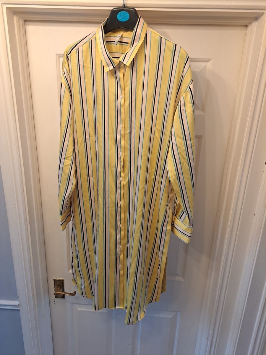 ZARA (TRF) Yellow Stripe Ladies Shirt Size EUR M UK
