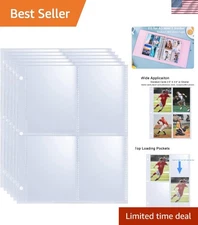 80 Pack Ultra-Clear Trading Card Sleeves - Double-Sided 4 Pocket Protectors