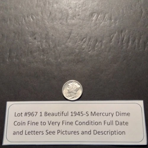 Lot #967 One Beautiful 1945-S Mercury Dime F-VF See Pictures Description of Coin
